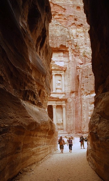 The Treasury,view from the siq,Petra,Jordan