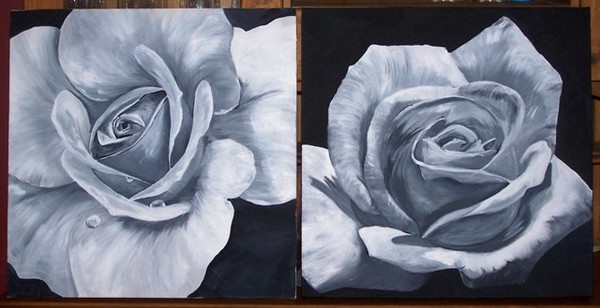 Black and White roses