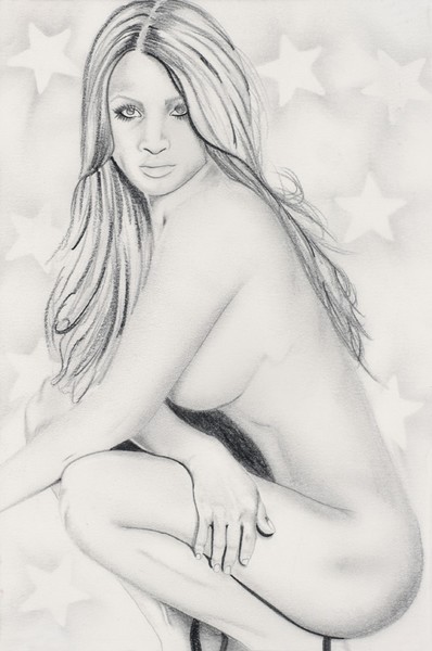 Nude with long hair