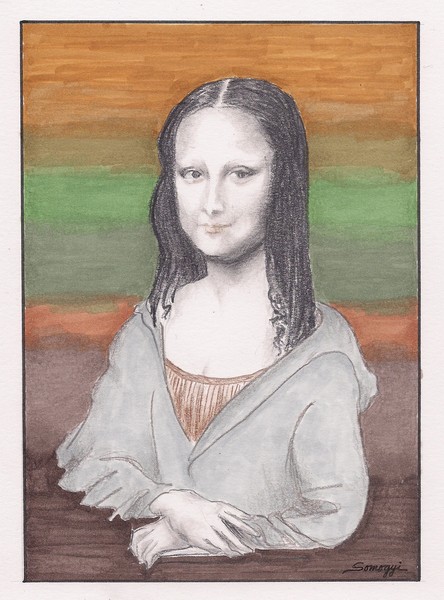 Mona Lisa, Redux, in Gray Hoodie