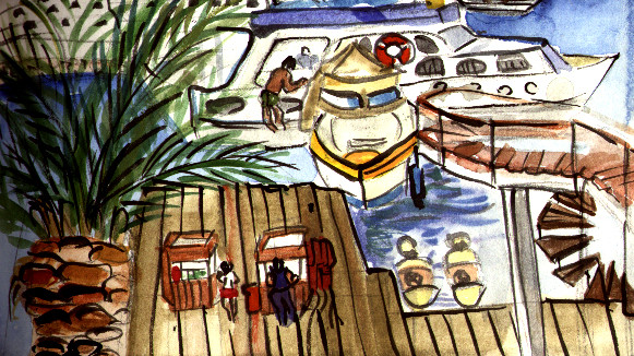 Eilat ,From my sketch - book,1987