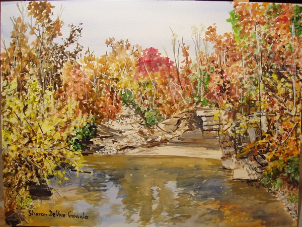 Mulberry River in Fall  watercolor