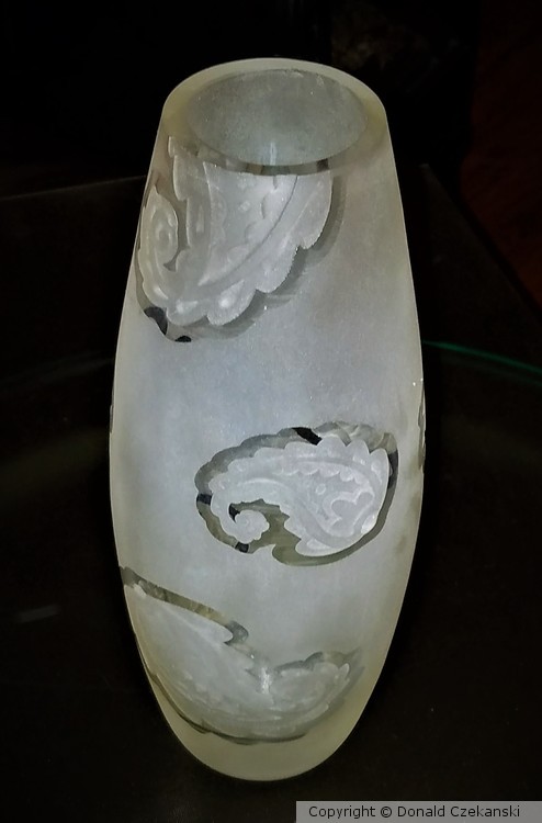 Sandblast-etched Glass Vase