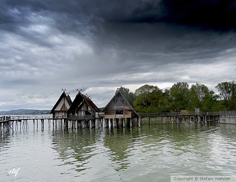 lake dwelling village at lake of constance