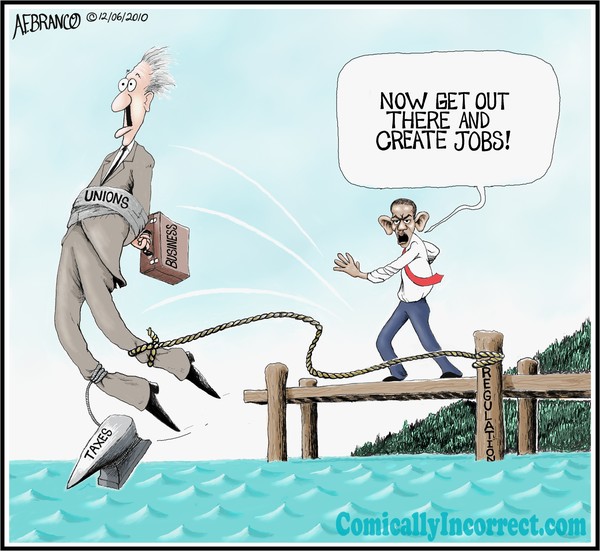 Obama Business Policy (Cartoon)