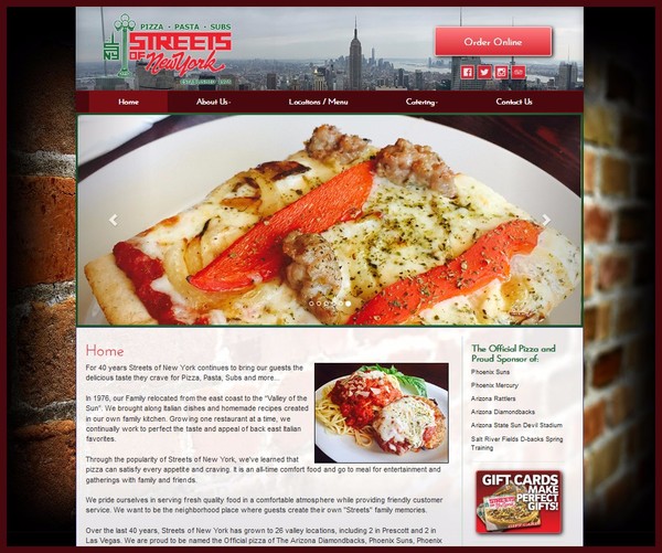 Streets of New York - Restaurant Website