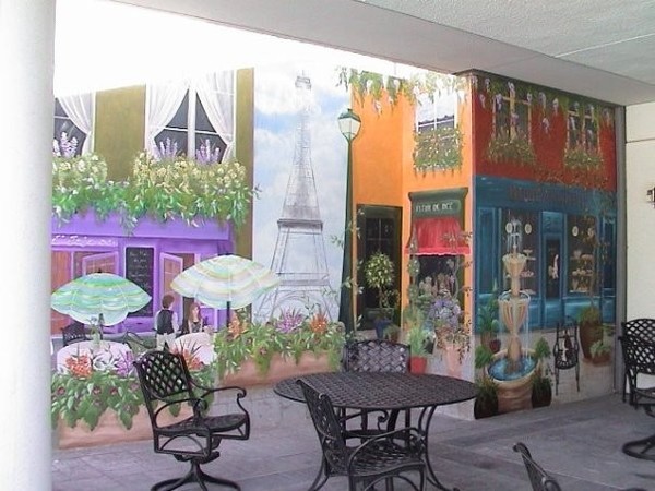 Outdoor Cafe Paris Mural