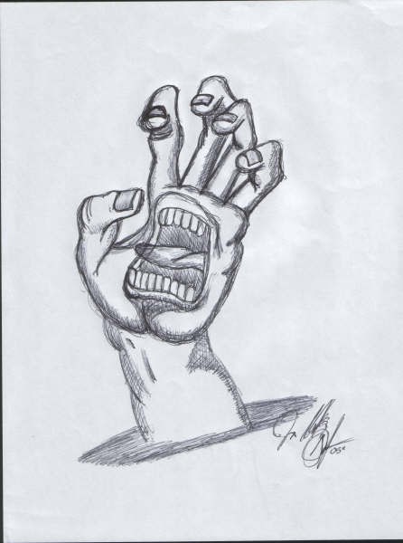 hand with mouth 