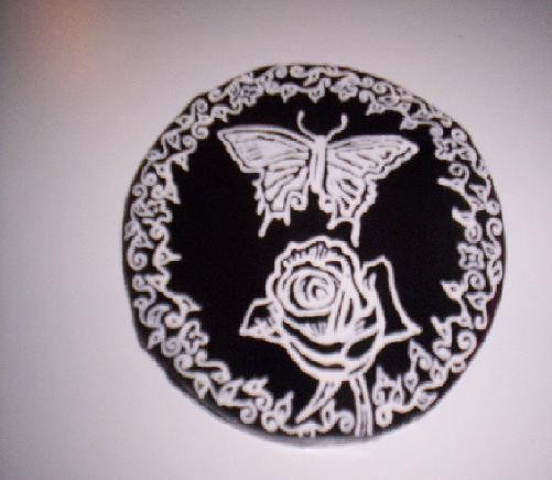 Liquid Glass Rose/Butterfly Plate
