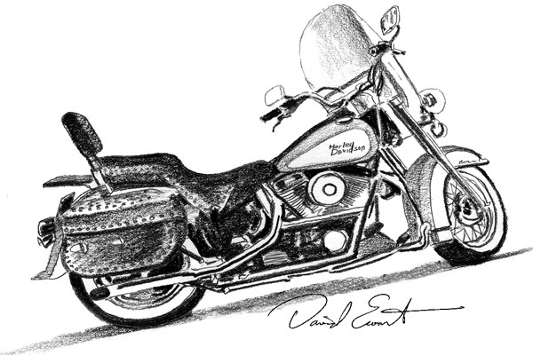 Motorcycle Pencil Sketch