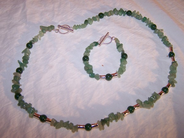 Green Adventurine necklace and bracelet for Mom