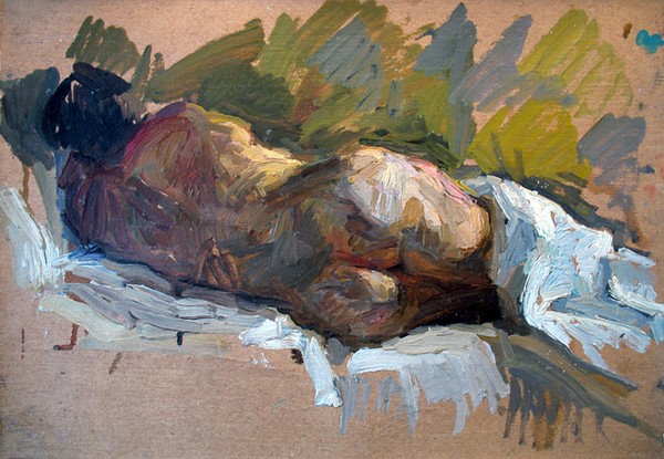 Nude Lying. Samara / Oil Sketch