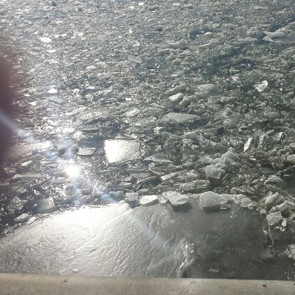 Close up of Mississippi River Ice