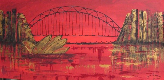 Large Red Sydney Harbour with Opera House
