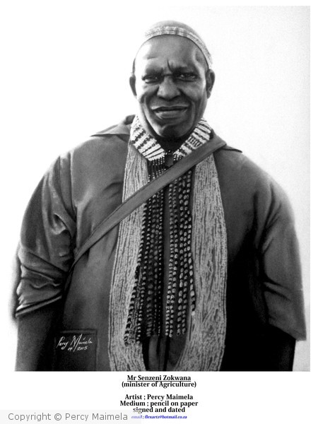 A portrait of Senzeni Zokwana by Percy Maimela