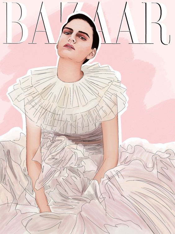 Bazaar cover illustration 