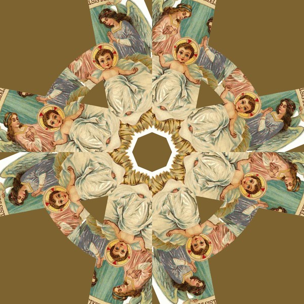 Kaleidoscope Celtic Cross Jesus & Angels