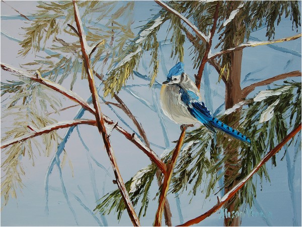Blue Jay on a Chilly Morn