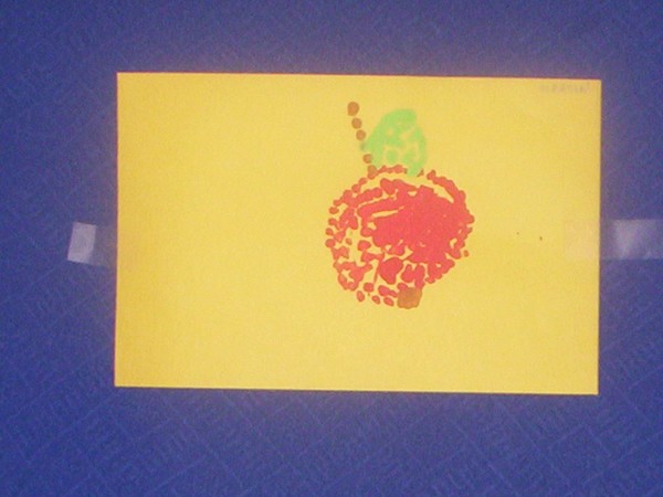 My son's early artworks: Apple