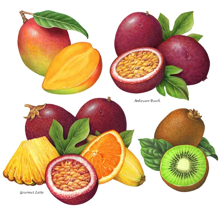 Tropical Fruit Paintings