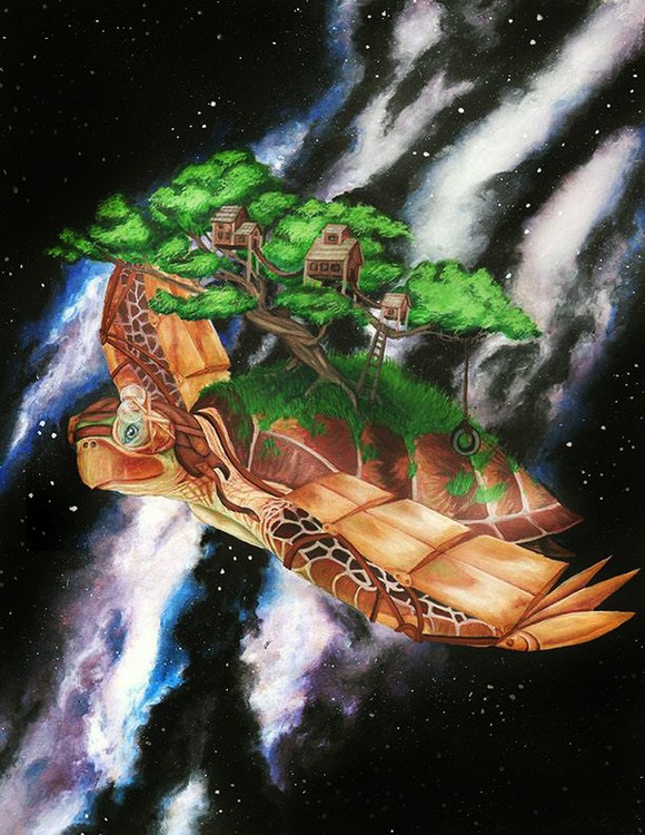 Steampunk Turtle in Space