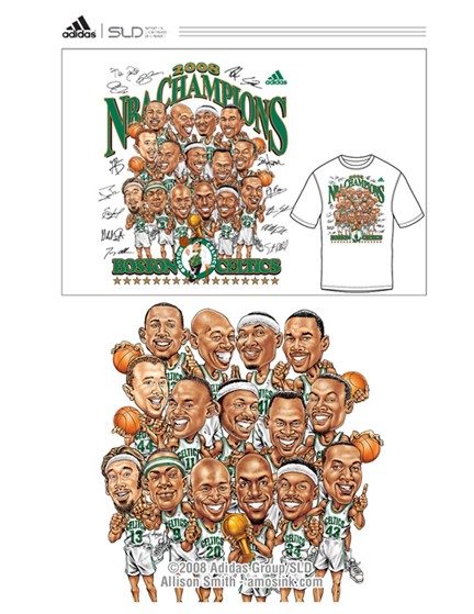 2008 Celtics NBA Championship Caricature