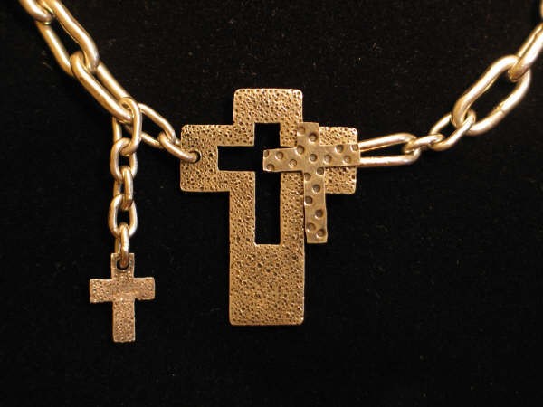 Handmade Sterling silver cross clasp necklace