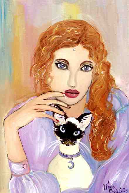 Christina and her Siamese cat