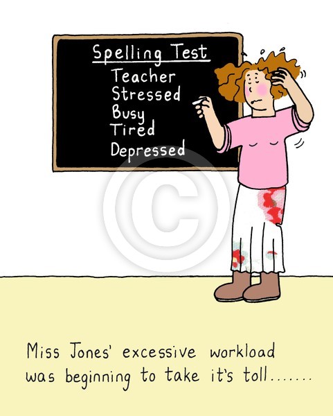 Stressed teacher