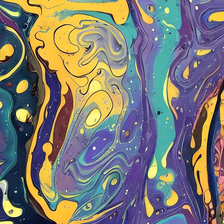 Purple and gold abstract water blend