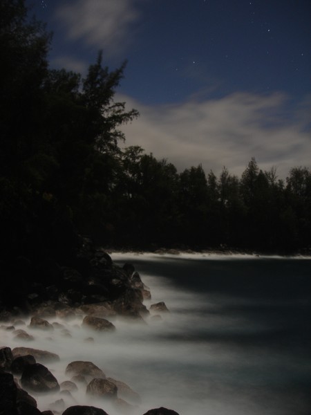 Full Moon Light Night At Pepeekeo Point 0024