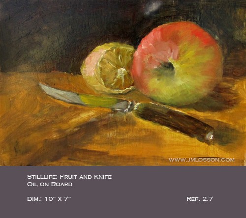 Still Life - Apple and a Knife