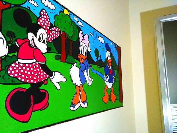 Mickey and friends wall drawing