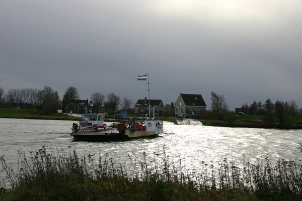 Ferry across River Rhine near Amerongen, Holland
