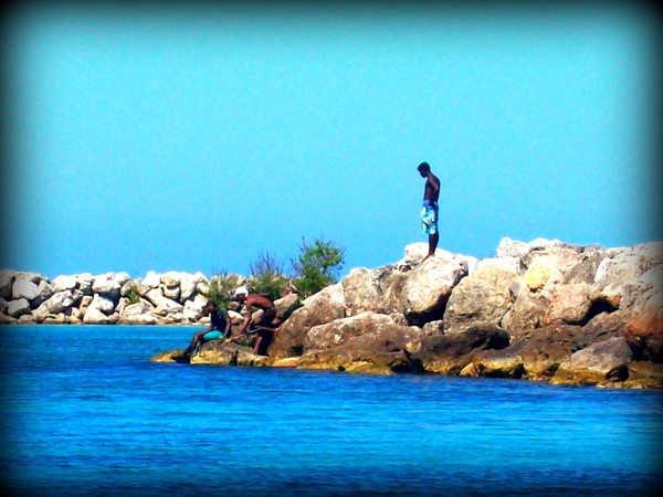 Fishing off the rocks