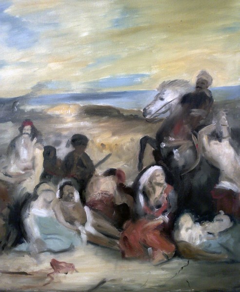 Master copy of The Massare at Chios . By Eugène De