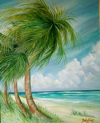 Palm Trees on a Windy Day