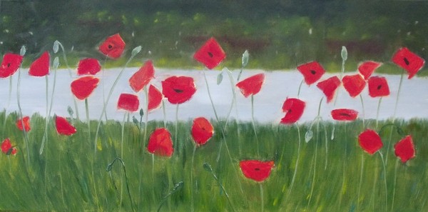 Poppies by the Lake