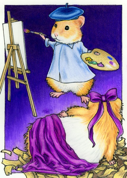 ACEO (2.5x3.5 inch) Hamster Painting