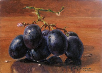 Black grapes ACEO