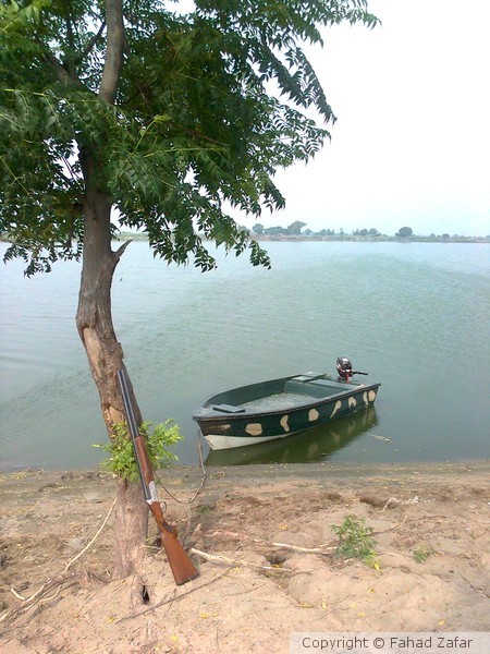 A small island at Niaz Baig Lake near Lahore.