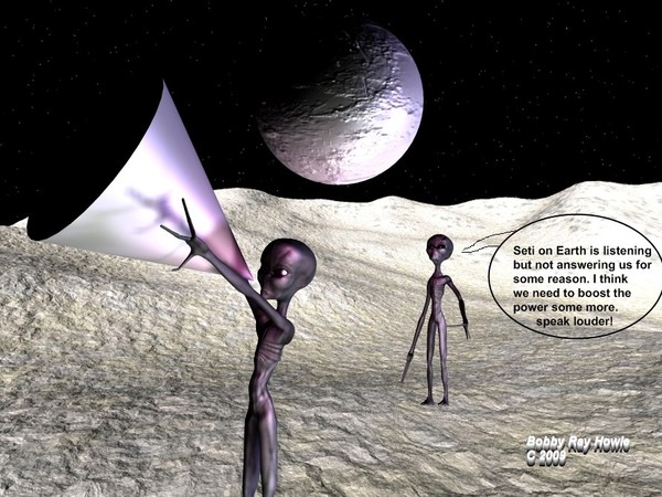 Alien communicating with SETI