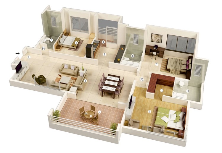 Architectural-3d-floor-plan