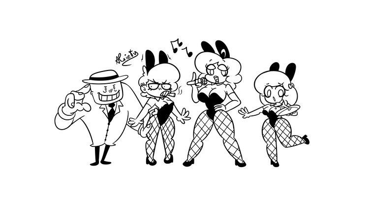 bunny girls line art