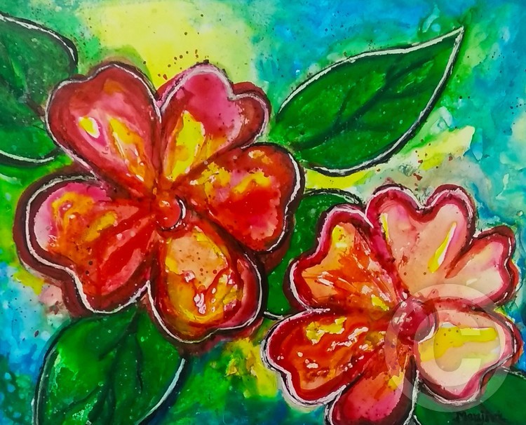 Cosmos Flower Power painting on sale