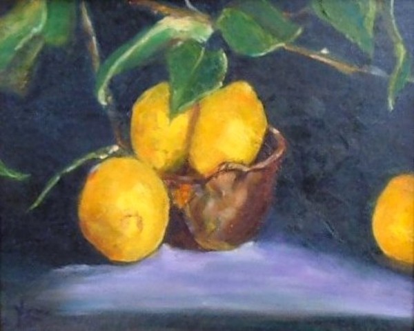 Lemons in Copper Pot