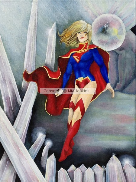 Supergirl in the Fortress of Solitude