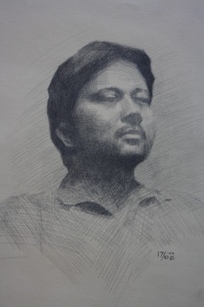 Dhiman, portrait of a class mate.