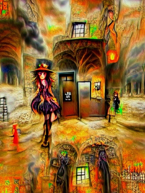 Witch Standing At The Doorway to Hell
