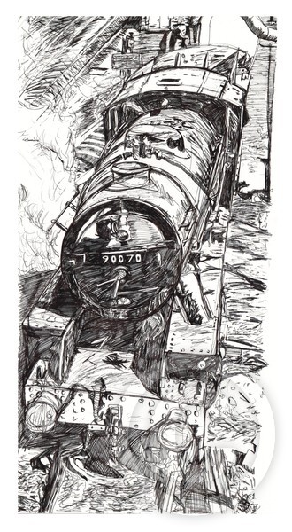 Ink drawing of train